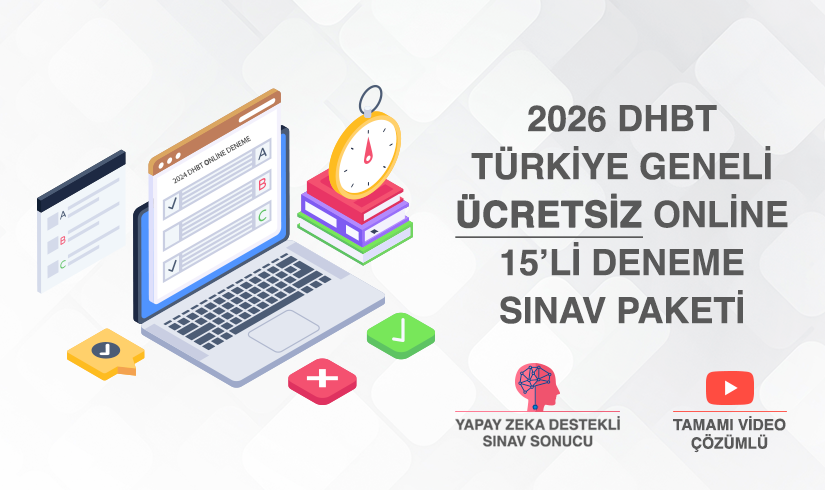 2026 DHBT, 15'li Online Deneme Sınav Paketi (ÜCRETSİZ)